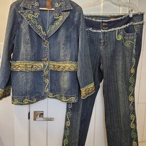Embroidered Denim Jean Jacket